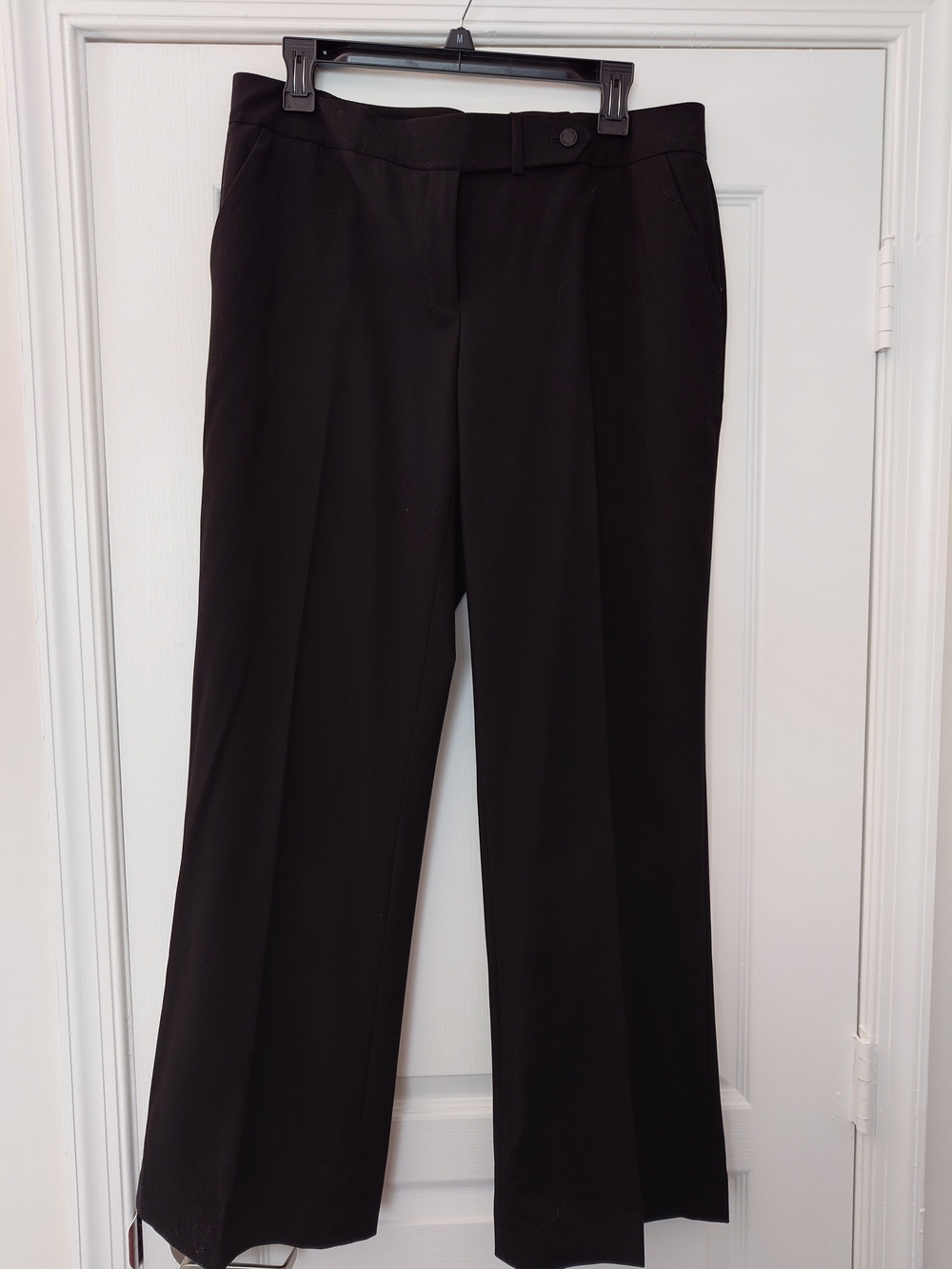 Calvin Klein Classic Fit Black Straight-Leg Dress Trousers Size 10 Inseam 31